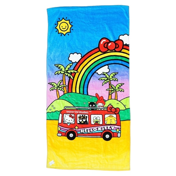 Universal Studios Hello Kitty Town Bus Beach Towel 30 x 60 - Picture 1 of 1
